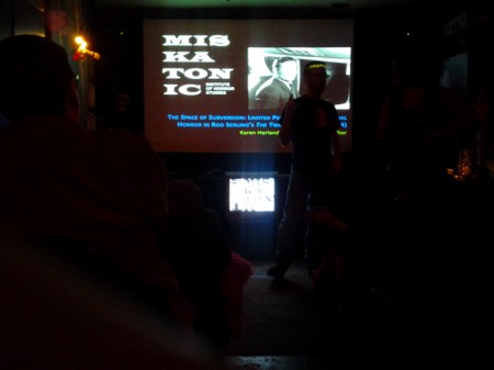 Kristopher Woofter teaching as part of our TV Horror course
